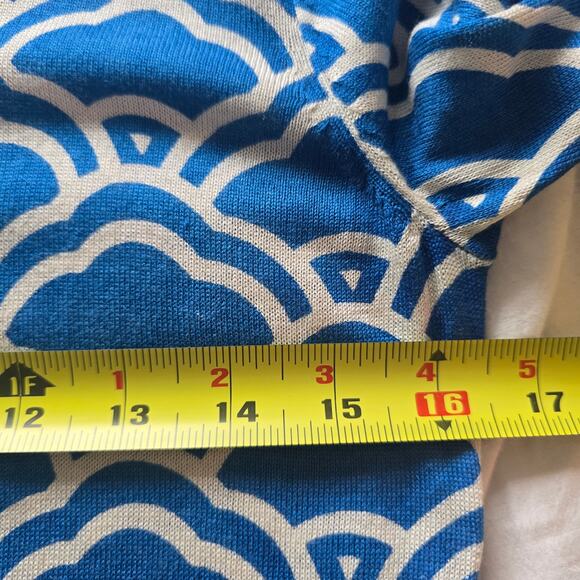 Diane Von Furstenberg Ibiza Silk Cashmere Blend Cardigan Blue Size M Slim Fit - Picture 7 of 8